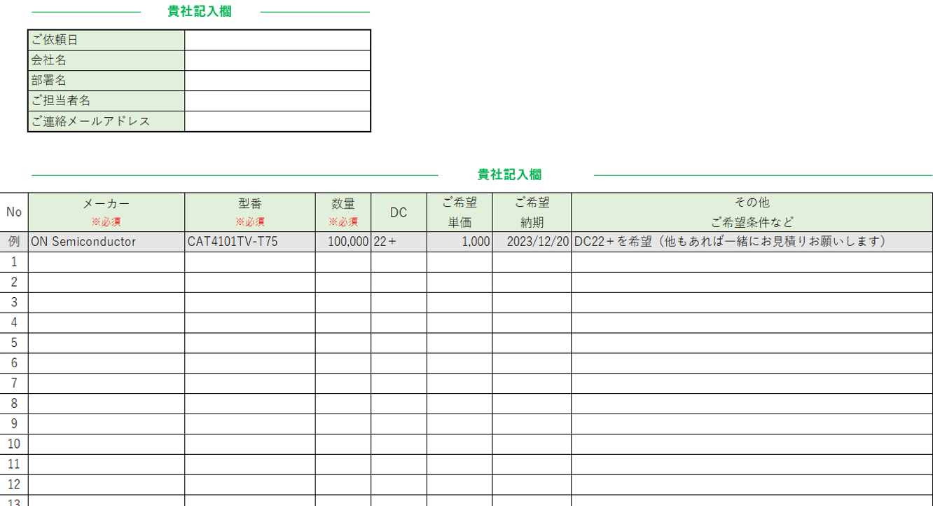 フォーマット例